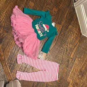 Festive Kids Matching Set - Pink and Green